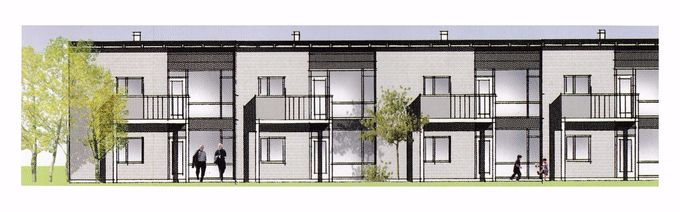 Arkitekttegning fra byggeriets salgsmateriale i 2006-2007